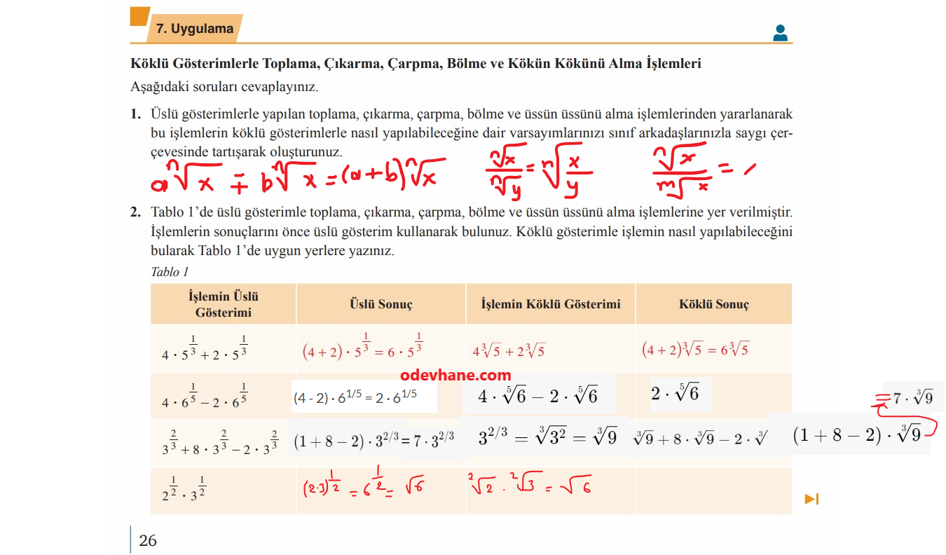9. sınıf Matematik ders kitabı cevapları